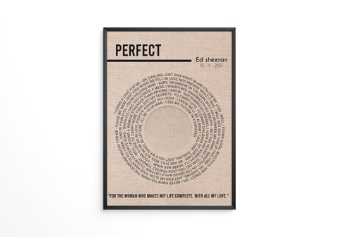 Personalized song lyrics Print with S3