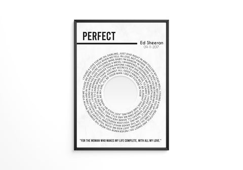 Personalized song lyrics Print with S3