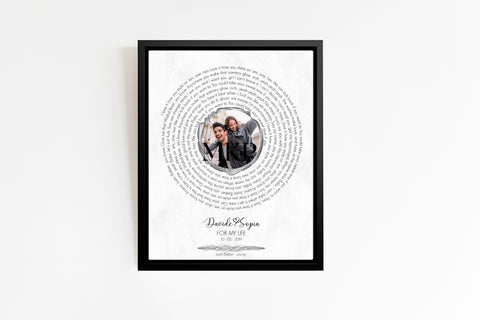 Personalized song lyrics Print with photo S1