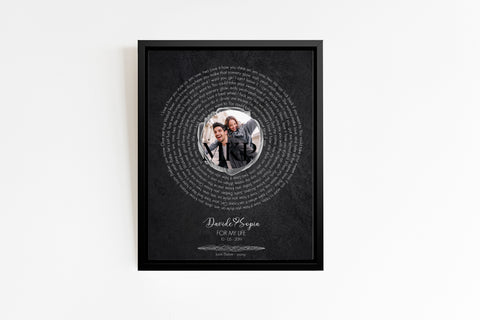 Personalized song lyrics Print with photo S1