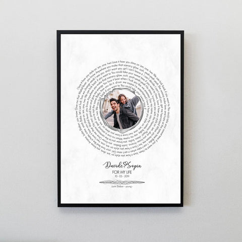 Personalized song lyrics Print with photo S1